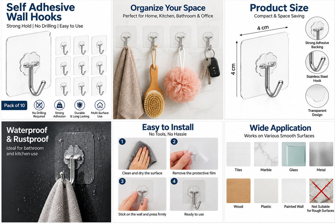 Wall hooks in use
