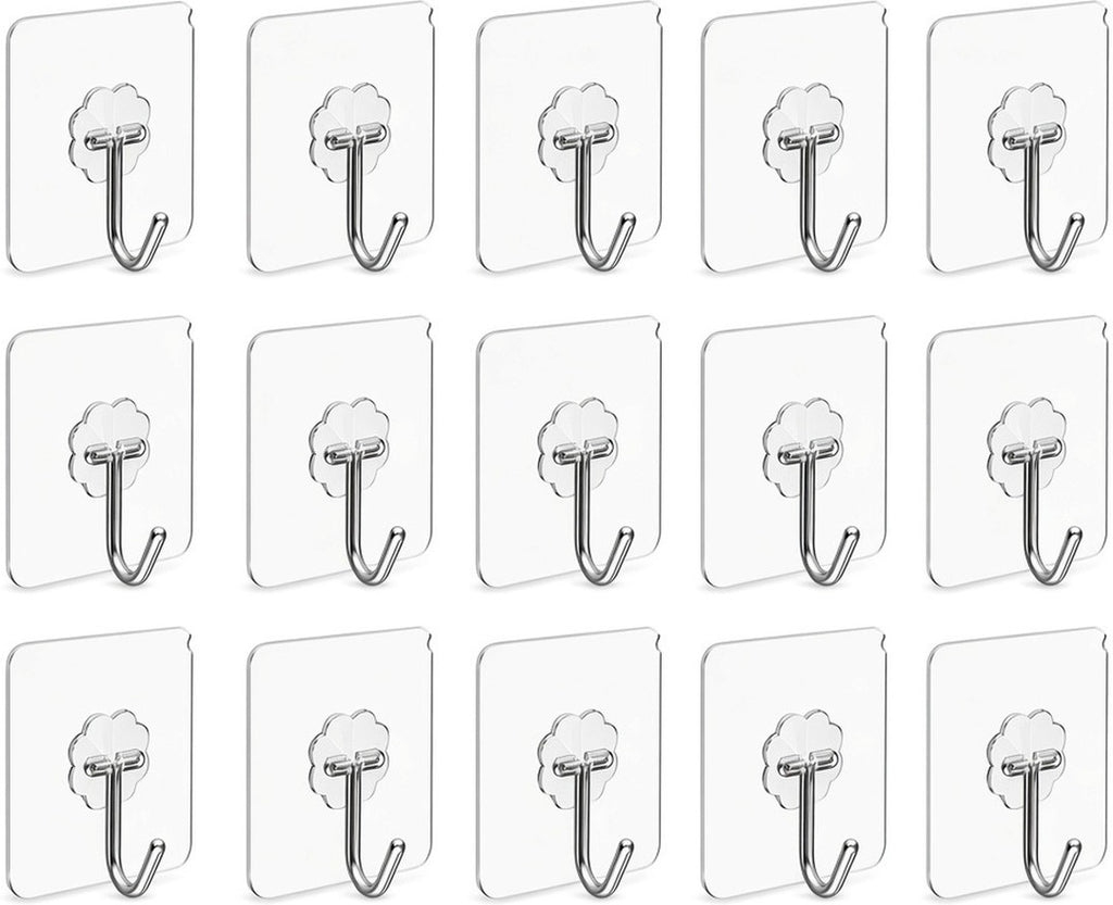 Hooks on bathroom tiles