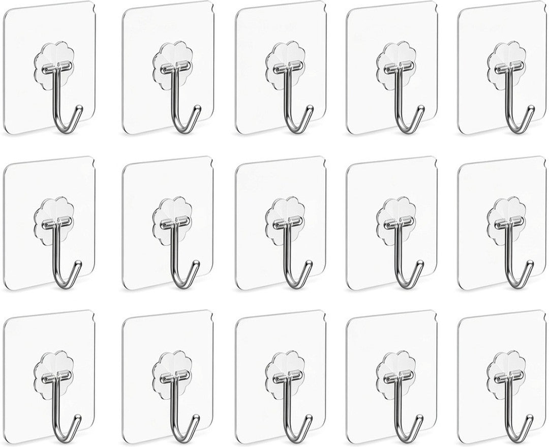 Hooks on bathroom tiles