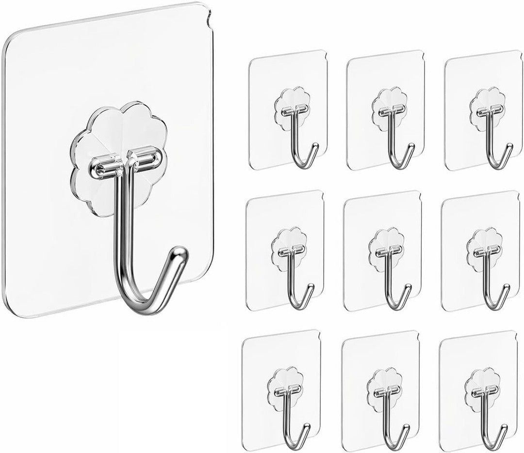 Self-adhesive no-drill wall hooks