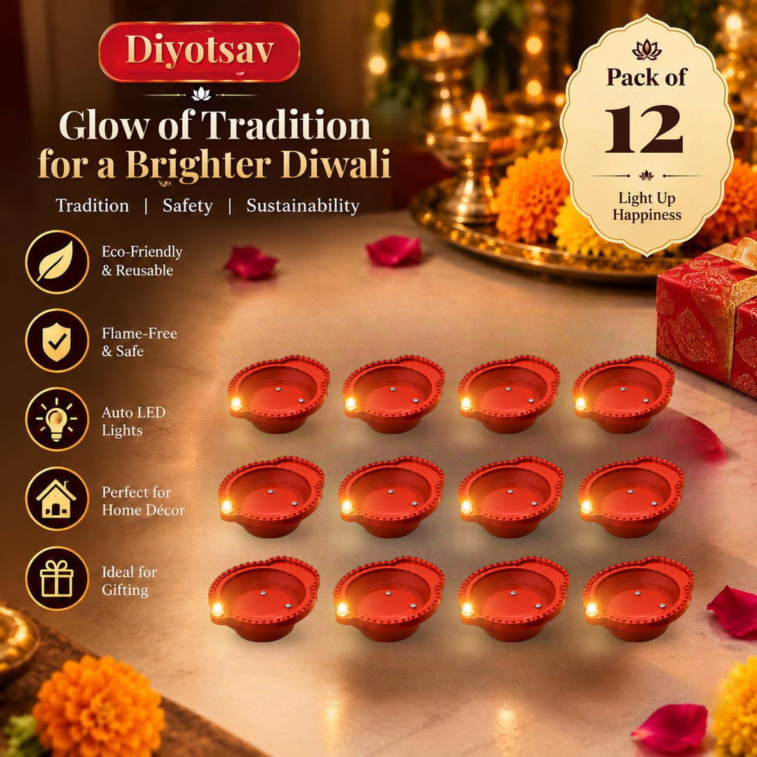 Flameless diyas for pooja and rangoli