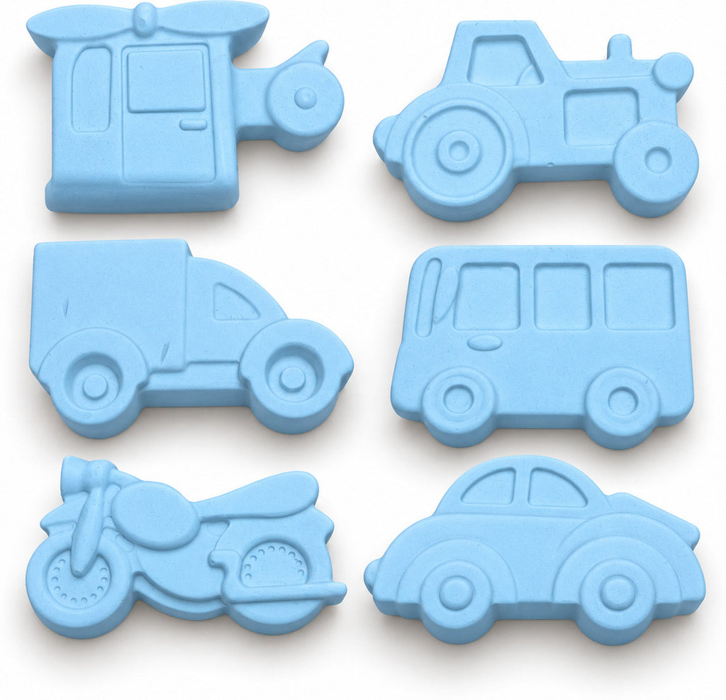Kids painting vehicle moulds