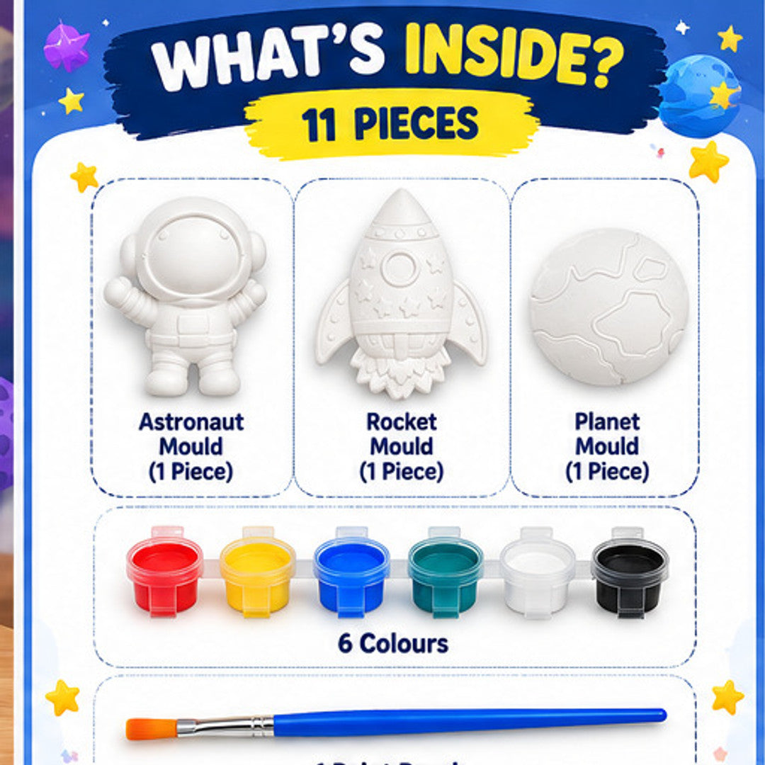 Astronaut, rocket and planet moulds